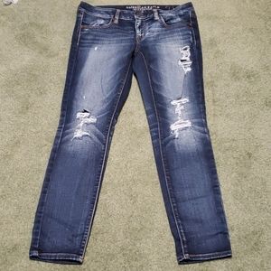 American Eagle ripped jeggings, ankle length